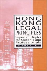 Hong Kong Legal Principles by Stephen D. Mau