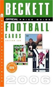 Cover of: The Official Beckett Price Guide to Football Cards 2006 Edition 25 (Official Price Guide to Football Cards)