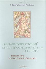 Cover of: The harmonization of civil and commercial law by Barbara Pasa