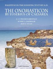 Cover of: The  Onomasticon by Eusebius of Caesarea: Palestine in the fourth century A.D.