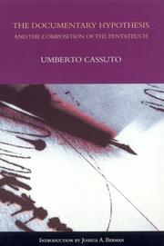 Cover of: The Documentary Hypothesis | Umberto Cassuto