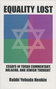 Cover of: Equality Lost : Essays in Torah Commentary, Halacha, and Jewish Thought