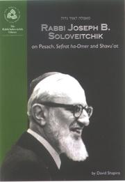 Cover of: Rabbi Joseph B. Soloveitchik on Pesach: (Rabbi Soloveitchik Library)