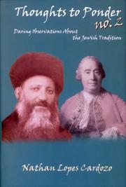 Cover of: Thoughts to Ponder No. 2: Daring Observations About the Jewish Tradition (Thoughts to Ponder)