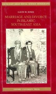 Cover of: Marriage and divorce in Islamic South-East Asia by Gavin W. Jones