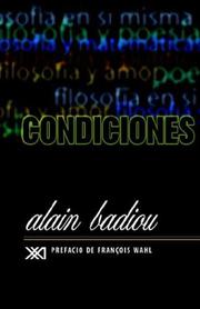 Cover of: Condiciones by Alain Badiou