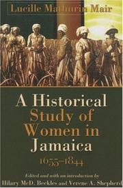 Cover of: Historical Study of Women in Jamaica, 1655-1844 (Caribbean History) by Lucille Mathurin Mair