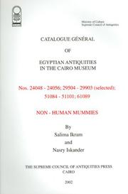 Cover of: Non-Human Mummies, Nos. 24048-24056; 29504-29903 (selected); 51084-51101; 61089 (Cataglogue General of Egyptian Antiquities in the Cairo Museum)