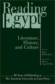 Cover of: Reading Egypt: literature, history, and culture
