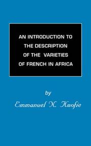 Cover of: An Introduction to the Description of the Varieties of French in Africa