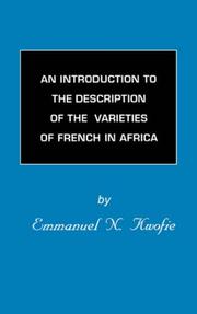 Cover of: An introduction to the description of the varieties of French in Africa