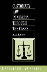Cover of: Customary Law in Nigeria Through the Cases