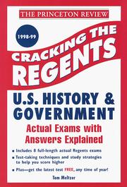 Cover of: Cracking the Regents Exams: U.S. History and Government  1998-99 Edition (Princeton Review Series)