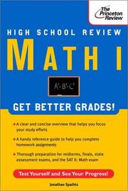 Cover of: High School Math I Review
