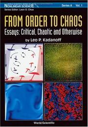 Cover of: From order to chaos by Leo P. Kadanoff