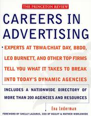 Cover of: Careers in advertising by Eva Lederman