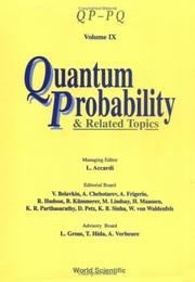 Cover of: Quantum Probability & Related Topics (Qp-Pq, Vol 9)