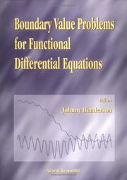 Cover of: Boundary value problems for functional differential equations by editor, Johnny Henderson.