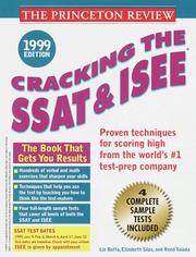 Cover of: Cracking the SSAT/ISSE, 1999 Edition (Cracking the Ssat & Isee)