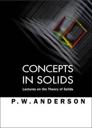 Concepts in Solids by P. W. Anderson