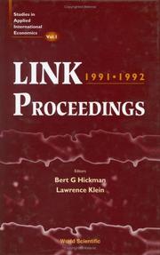 Cover of: Link Proceedings 1991, 1992: Selected Papers from Meetings in Moscow, 1991, and Ankara, 1992 (Studies in Applied International Economics , Vol 1)
