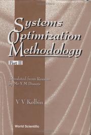 Cover of: Systems Optimization Methodology (System Optimization Methodology)