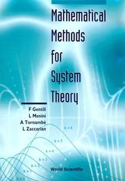 Cover of: Mathematical methods for system theory | 