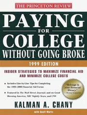 Cover of: Paying for College Without Going Broke: Insider Strategies to Maximize Financial Aid and Minimize College Costs (Issn 1076-5344)