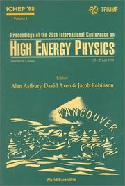 Cover of: Proceedings of the 29th International Conference on High Energy Physics: Vancouver, Canada 23-29 July 1998