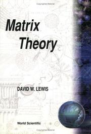 Cover of: Matrix Theory by David W. Lewis