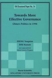 Cover of: Towards More Effective Governance by Zheng Yongnian, Zou Keyuan
