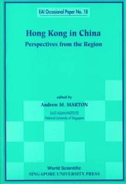 Cover of: Hong Kong in China: Perspectives from the Region (Eai Occasional)