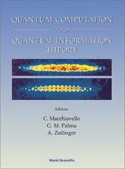 Cover of: Quantum Computation and Quantum Information Theory: 12-23 July 1999 Villa Gualino, Torino, Italy