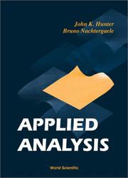 Cover of: Applied Analysis by John K. Hunter, B. Nachtergaele