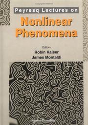 Cover of: Peyresq Lectures on Nonlinear Phenomena