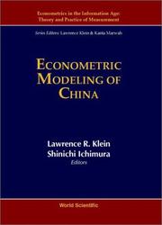 Cover of: Econometric modeling of China