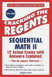 Cover of: Princeton Review: Cracking the Regents: Sequential Math II, 1999-2000 Edition (Princeton Review Series)