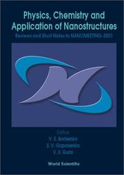 Cover of: Physics, chemistry, and application of nanostructures: reviews and short notes to Nanomeeting-2001 : Minsk, Belarus, 22-25 May 2001