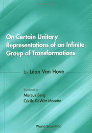 Cover of: On certain unitary representations of an infinite group of transformations