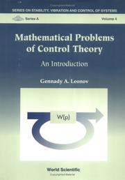 Cover of: Mathematical problems of control theory: an introduction