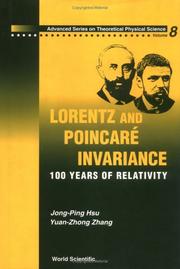 Cover of: Lorentz and Poincaré invariance by J. P. Hsu