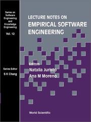 Cover of: Lecture notes on empirical software engineering by editors, Natalia Juristo, Ana M. Moreno.