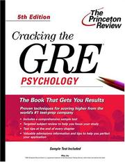 Cover of: Cracking the GRE Psychology, 5th Edition by Laurice Pearson, Princeton Review