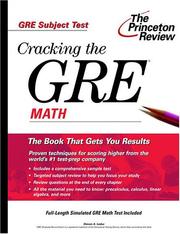 Cover of: Cracking the GRE Math