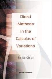 Cover of: Direct methods in the calculus of variations