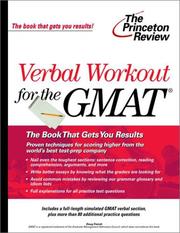 Cover of: GMAT verbal workout