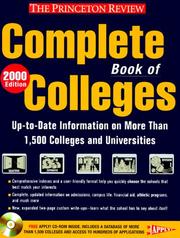 Cover of: Complete Book of Colleges, 2000 Edition (Complete Book of Colleges) by Princeton Review, Princeton Review