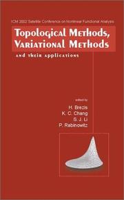 Cover of: Topological Methods, Variational Methods, and Their Applications: Icm 2002 Satelite Conference on Nonlinear Functional Analysis Taiyuan, Shan Xi, P.R. ... Conference on Nonlinear Functional Analysis)