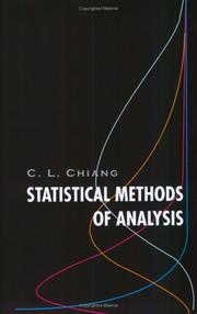 Cover of: Statistical methods of analysis | Chin Long Chiang
