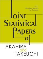 Cover of: Joint statistical papers of Akahira and Takeuchi